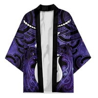 Personalised Maori Matariki Hei Matau Waiporoporo Kimono Maori Kowhaiwhai Pattern Galaxy LT01 Unisex Purple - Polynesian Pride