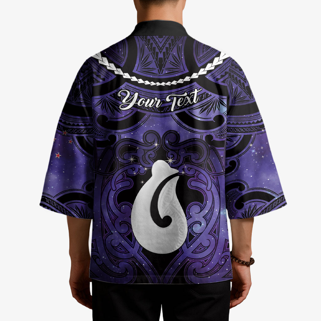 Personalised Maori Matariki Hei Matau Waiporoporo Kimono Maori Kowhaiwhai Pattern Galaxy LT01 - Polynesian Pride