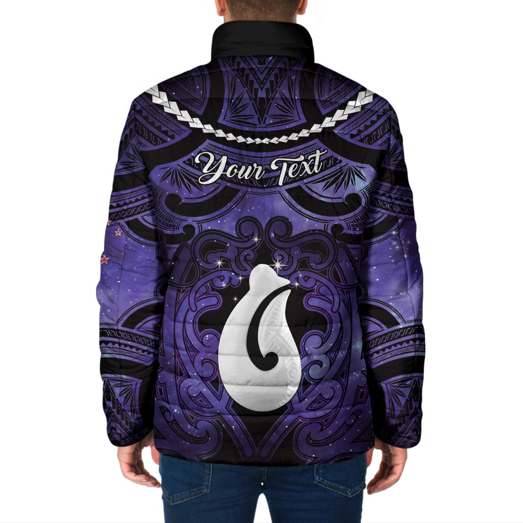 Personalised Maori Matariki Hei Matau Waiporoporo Padded Jacket Maori Kowhaiwhai Pattern Galaxy LT01 - Polynesian Pride