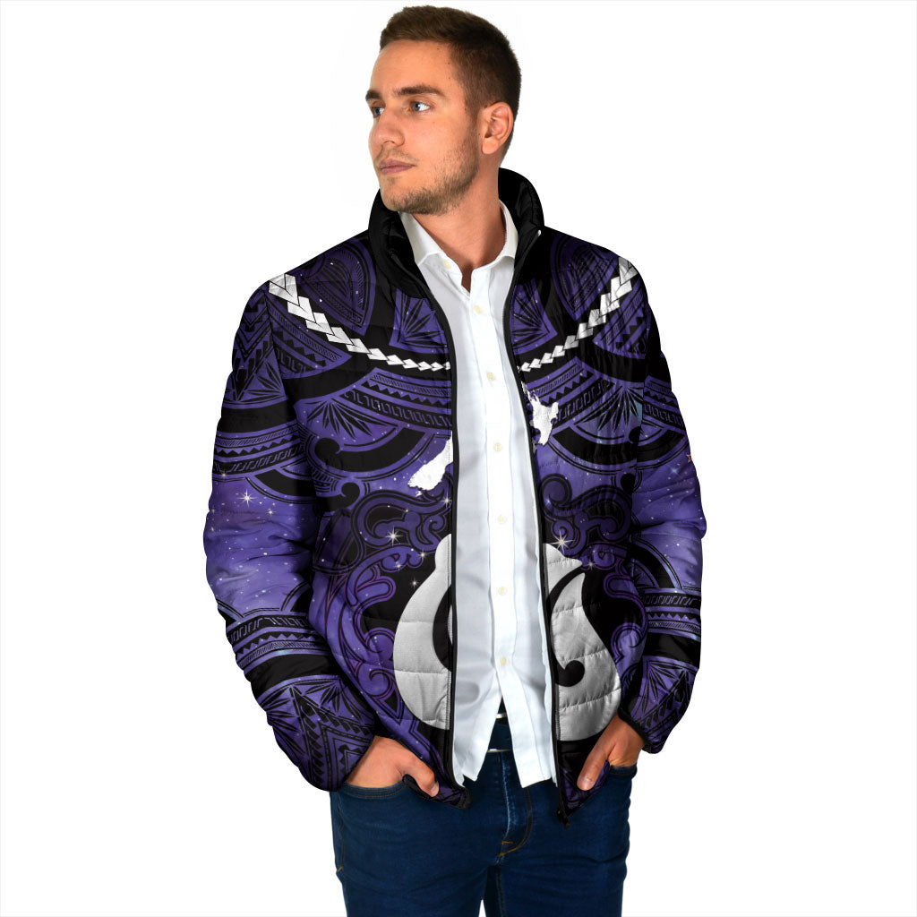 Personalised Maori Matariki Hei Matau Waiporoporo Padded Jacket Maori Kowhaiwhai Pattern Galaxy LT01 - Polynesian Pride
