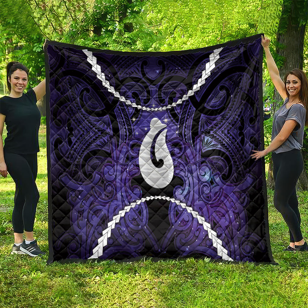 Maori Matariki Hei Matau Waiporoporo Quilt Maori Kowhaiwhai Pattern Galaxy LT01 - Polynesian Pride