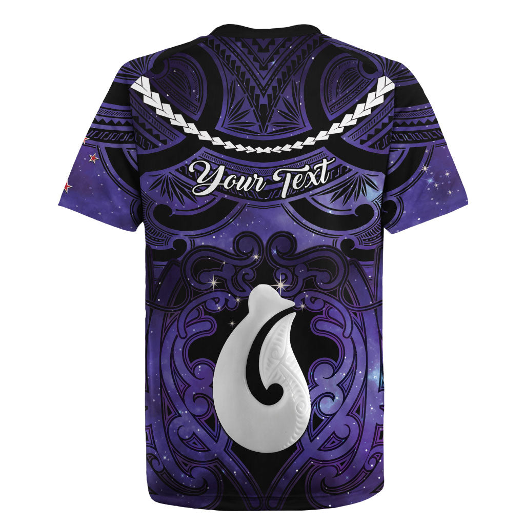 Personalised Maori Matariki Hei Matau Waiporoporo Rugby Jersey Maori Kowhaiwhai Pattern Galaxy LT01 - Polynesian Pride