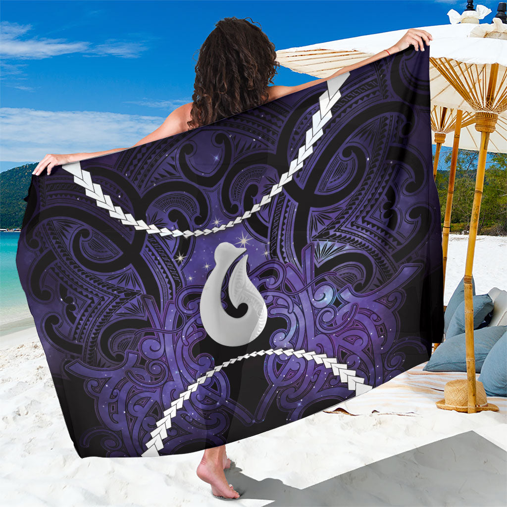 Maori Matariki Hei Matau Waiporoporo Sarong Maori Kowhaiwhai Pattern Galaxy LT01 One Size 44 x 66 inches Purple - Polynesian Pride