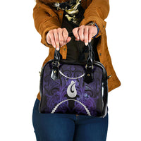 Maori Matariki Hei Matau Waiporoporo Shoulder Handbag Maori Kowhaiwhai Pattern Galaxy LT01 One Size Purple - Polynesian Pride