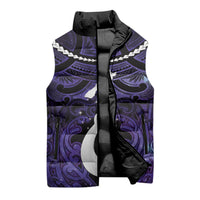 Personalised Maori Matariki Hei Matau Waiporoporo Sleeveless Puffer Jacket Maori Kowhaiwhai Pattern Galaxy LT01 - Polynesian Pride