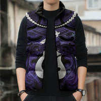 Personalised Maori Matariki Hei Matau Waiporoporo Sleeveless Puffer Jacket Maori Kowhaiwhai Pattern Galaxy LT01 - Polynesian Pride
