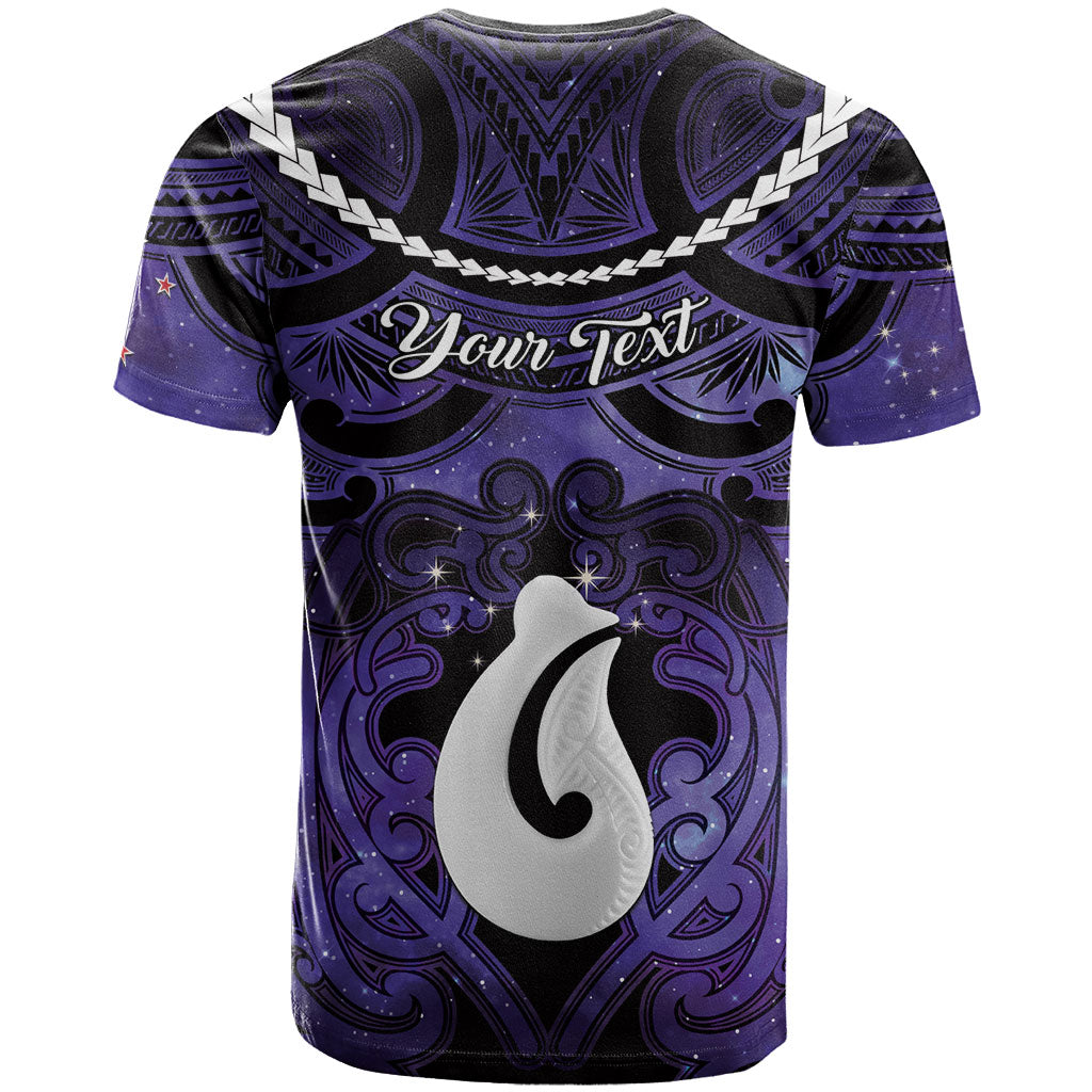 Personalised Maori Matariki Hei Matau Waiporoporo T Shirt Maori Kowhaiwhai Pattern Galaxy LT01 - Polynesian Pride