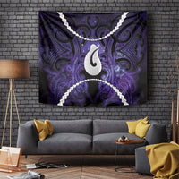 Maori Matariki Hei Matau Waiporoporo Tapestry Maori Kowhaiwhai Pattern Galaxy LT01 Purple - Polynesian Pride