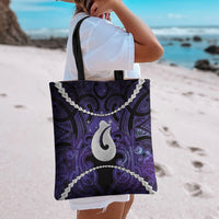 Maori Matariki Hei Matau Waiporoporo Tote Bag Maori Kowhaiwhai Pattern Galaxy LT01 - Polynesian Pride