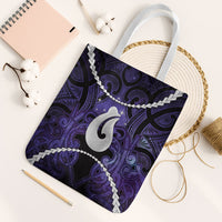 Maori Matariki Hei Matau Waiporoporo Tote Bag Maori Kowhaiwhai Pattern Galaxy LT01 White Strap One Size Purple - Polynesian Pride