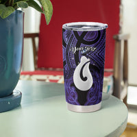 Personalised Maori Matariki Hei Matau Waiporoporo Tumbler Cup Maori Kowhaiwhai Pattern Galaxy LT01 - Polynesian Pride
