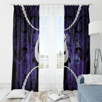 Maori Matariki Hei Matau Waiporoporo Window Curtain Maori Kowhaiwhai Pattern Galaxy