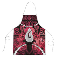 Maori Matariki Hei Matau Whero Apron Maori Kowhaiwhai Pattern Galaxy LT01 Red - Polynesian Pride