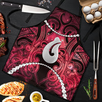Maori Matariki Hei Matau Whero Apron Maori Kowhaiwhai Pattern Galaxy LT01 Red - Polynesian Pride