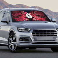 Maori Matariki Hei Matau Whero Auto Sun Shade Maori Kowhaiwhai Pattern Galaxy LT01 - Polynesian Pride