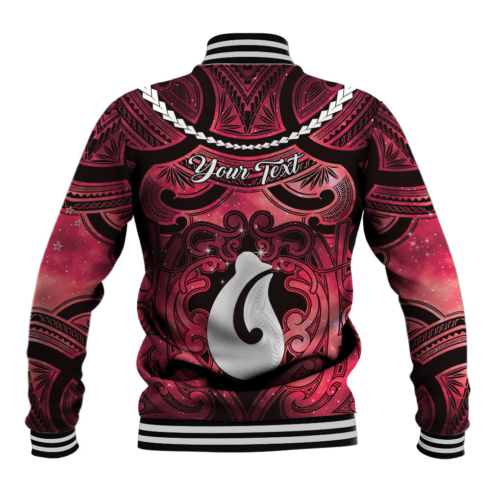 Personalised Maori Matariki Hei Matau Whero Baseball Jacket Maori Kowhaiwhai Pattern Galaxy LT01 - Polynesian Pride