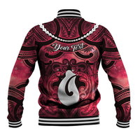 Personalised Maori Matariki Hei Matau Whero Baseball Jacket Maori Kowhaiwhai Pattern Galaxy LT01 - Polynesian Pride