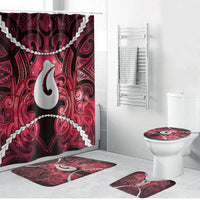 Maori Matariki Hei Matau Whero Bathroom Set Maori Kowhaiwhai Pattern Galaxy LT01 Bathroom Set (4 pcs) Red - Polynesian Pride