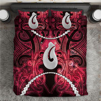 Maori Matariki Hei Matau Whero Bedding Set Maori Kowhaiwhai Pattern Galaxy LT01 Red - Polynesian Pride