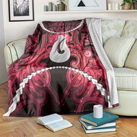Maori Matariki Hei Matau Whero Blanket Maori Kowhaiwhai Pattern Galaxy LT01 Red - Polynesian Pride