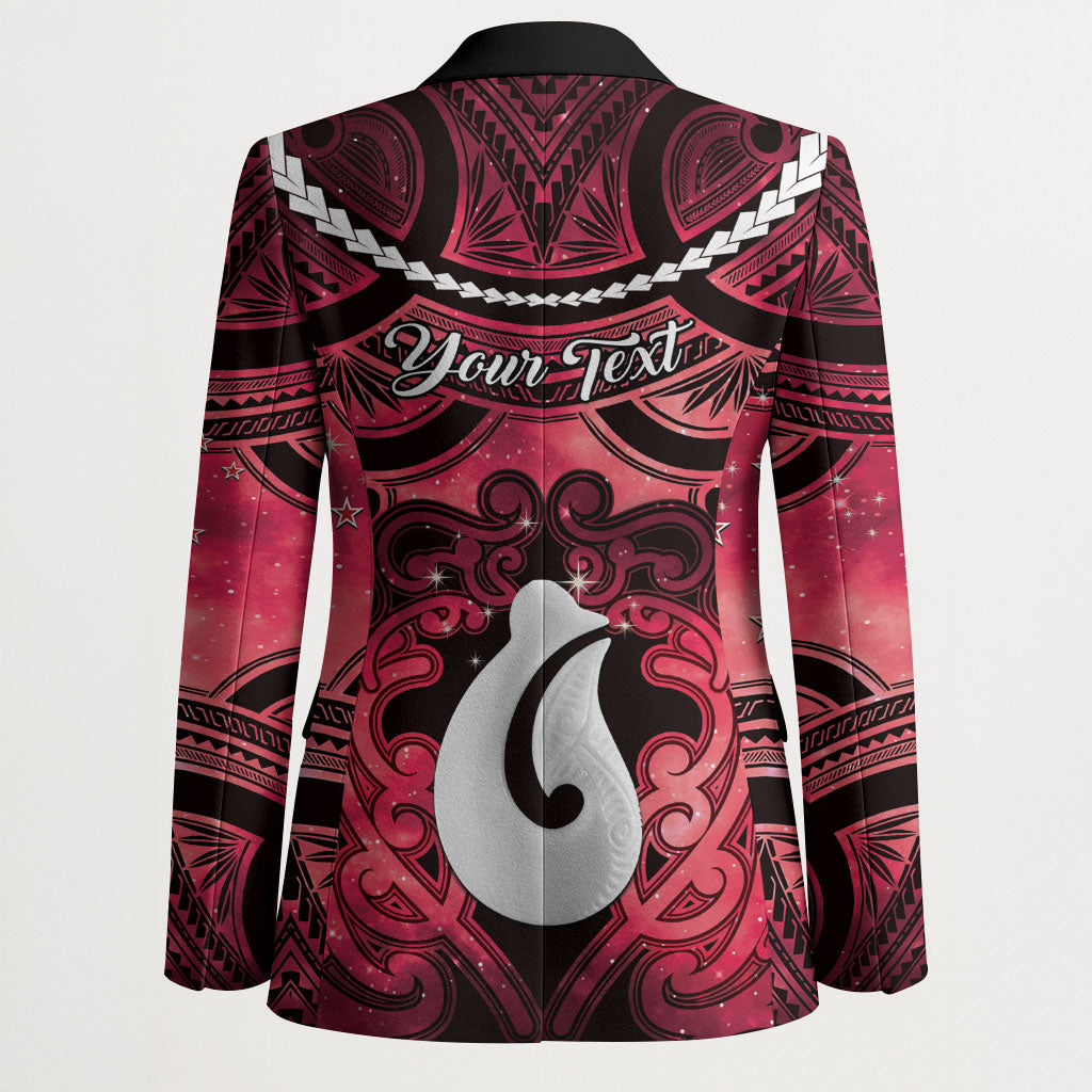 Personalised Maori Matariki Hei Matau Whero Blazer Maori Kowhaiwhai Pattern Galaxy LT01 - Polynesian Pride