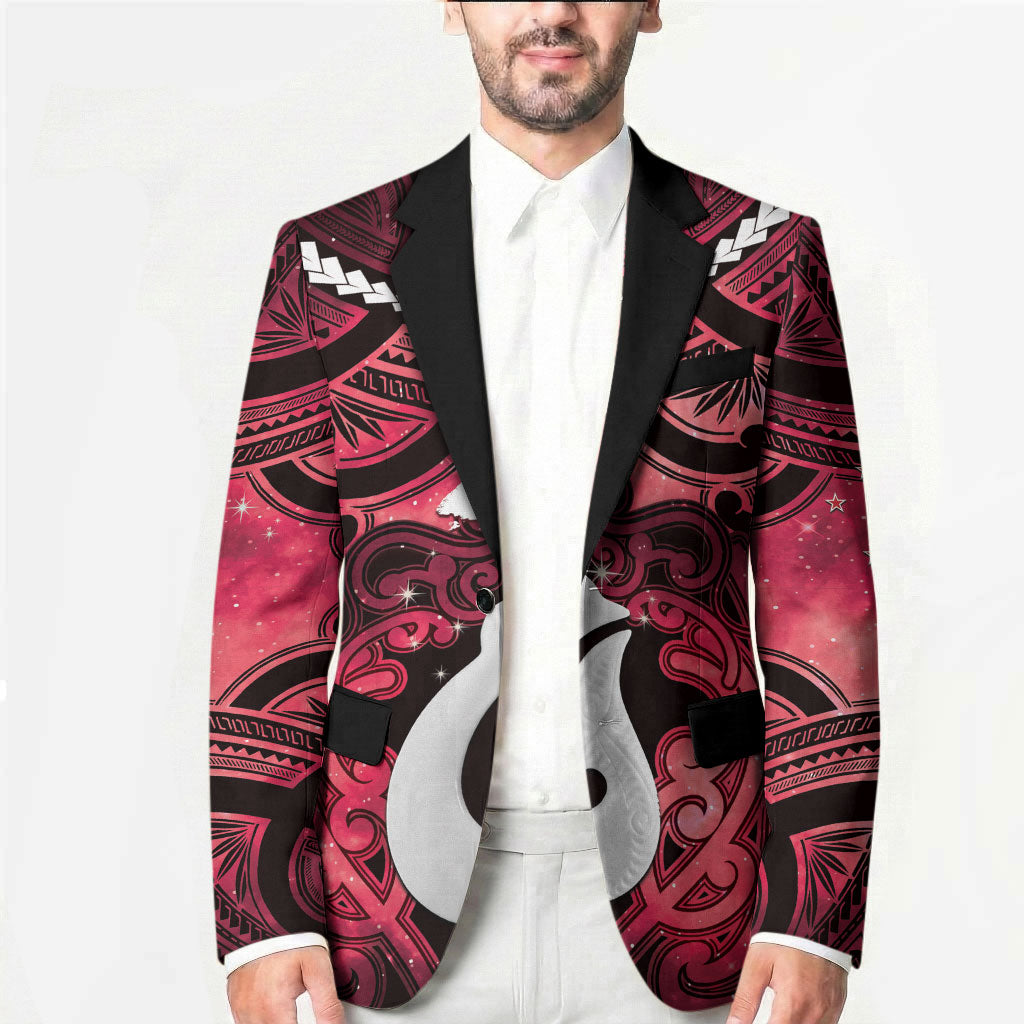 Personalised Maori Matariki Hei Matau Whero Blazer Maori Kowhaiwhai Pattern Galaxy LT01 - Polynesian Pride