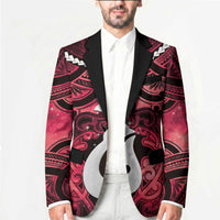 Personalised Maori Matariki Hei Matau Whero Blazer Maori Kowhaiwhai Pattern Galaxy LT01 - Polynesian Pride