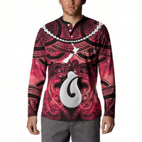 Personalised Maori Matariki Hei Matau Whero Button Sweatshirt Maori Kowhaiwhai Pattern Galaxy LT01 - Polynesian Pride