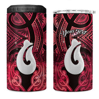 Personalised Maori Matariki Hei Matau Whero 4 in 1 Can Cooler Tumbler Maori Kowhaiwhai Pattern Galaxy LT01 One Size: 16 oz Red - Polynesian Pride
