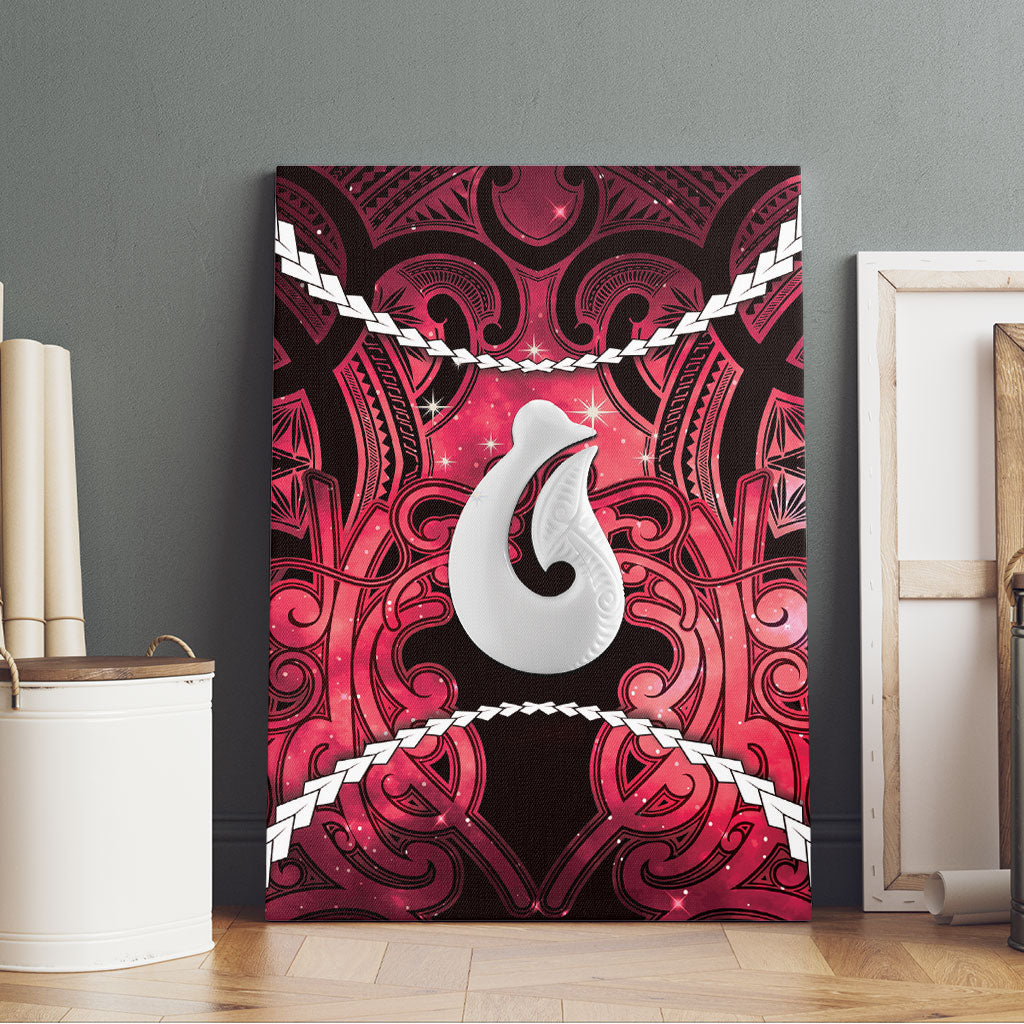 Maori Matariki Hei Matau Whero Canvas Wall Art Maori Kowhaiwhai Pattern Galaxy