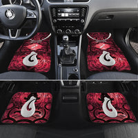 Personalised Maori Matariki Hei Matau Whero Car Mats Maori Kowhaiwhai Pattern Galaxy LT01 Set 4pcs Red - Polynesian Pride