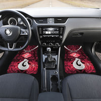 Personalised Maori Matariki Hei Matau Whero Car Mats Maori Kowhaiwhai Pattern Galaxy LT01 Set 2pcs - Front Red - Polynesian Pride