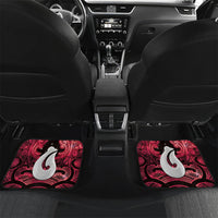 Personalised Maori Matariki Hei Matau Whero Car Mats Maori Kowhaiwhai Pattern Galaxy LT01 Set 2pcs - Back Red - Polynesian Pride