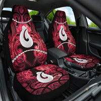 Maori Matariki Hei Matau Whero Car Seat Cover Maori Kowhaiwhai Pattern Galaxy LT01 One Size Red - Polynesian Pride