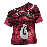 Personalised Maori Matariki Hei Matau Whero Cross Shoulder Shirt Maori Kowhaiwhai Pattern Galaxy LT01 - Polynesian Pride