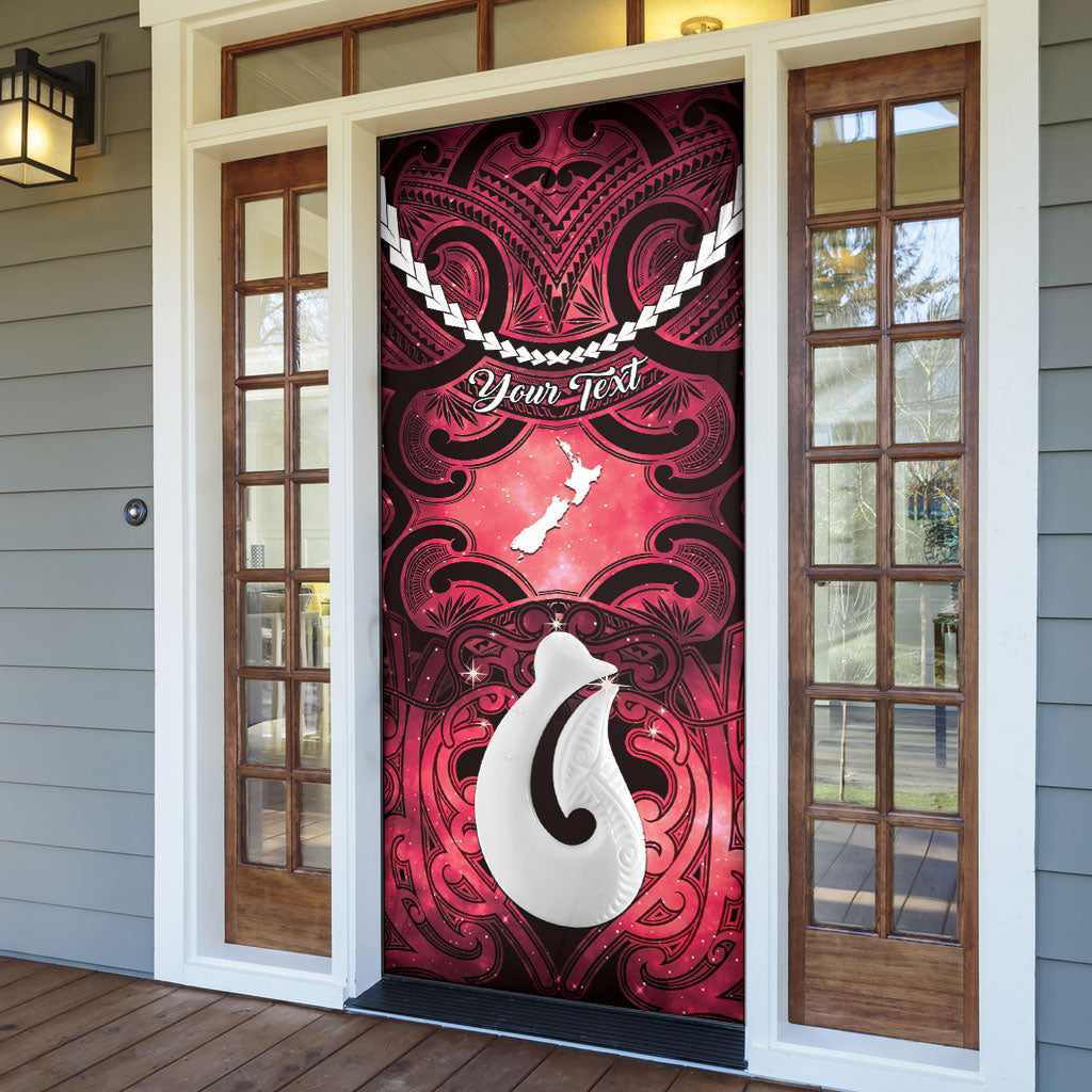 Personalised Maori Matariki Hei Matau Whero Door Cover Maori Kowhaiwhai Pattern Galaxy LT01 - Polynesian Pride