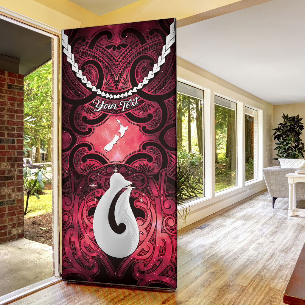 Personalised Maori Matariki Hei Matau Whero Door Cover Maori Kowhaiwhai Pattern Galaxy LT01 - Polynesian Pride