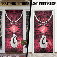 Personalised Maori Matariki Hei Matau Whero Door Cover Maori Kowhaiwhai Pattern Galaxy LT01 - Polynesian Pride