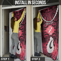 Personalised Maori Matariki Hei Matau Whero Door Cover Maori Kowhaiwhai Pattern Galaxy LT01 - Polynesian Pride