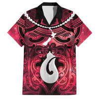 Personalised Maori Matariki Hei Matau Whero Family Matching Off The Shoulder Long Sleeve Dress and Hawaiian Shirt Maori Kowhaiwhai Pattern Galaxy