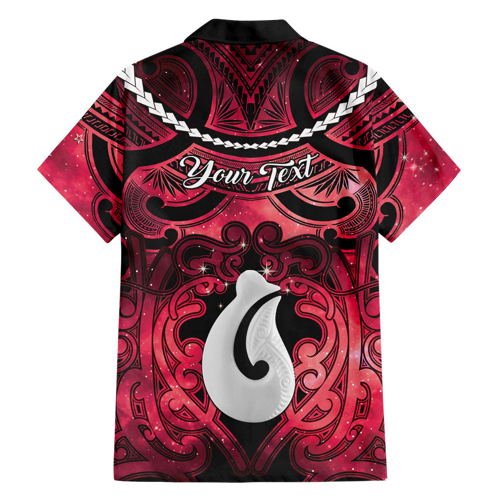 Personalised Maori Matariki Hei Matau Whero Family Matching Puletasi and Hawaiian Shirt Maori Kowhaiwhai Pattern Galaxy