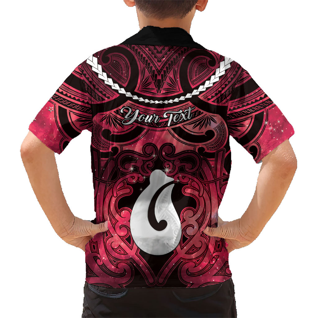 Personalised Maori Matariki Hei Matau Whero Family Matching Tank Maxi Dress and Hawaiian Shirt Maori Kowhaiwhai Pattern Galaxy