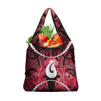 Maori Matariki Hei Matau Whero Grocery Bag Maori Kowhaiwhai Pattern Galaxy LT01 1-pack One Size Red - Polynesian Pride