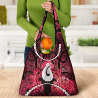 Maori Matariki Hei Matau Whero Grocery Bag Maori Kowhaiwhai Pattern Galaxy LT01 - Polynesian Pride
