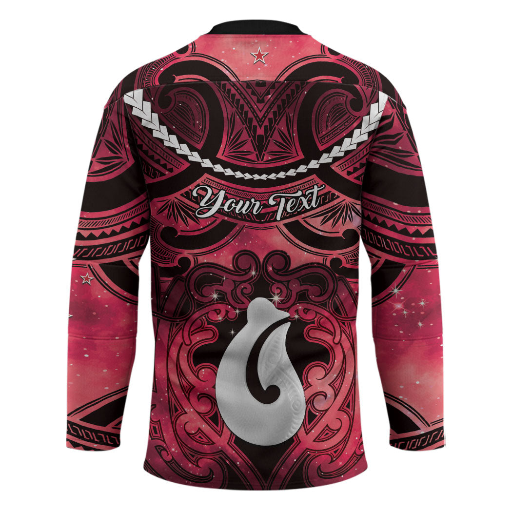 Personalised Maori Matariki Hei Matau Whero Hockey Jersey Maori Kowhaiwhai Pattern Galaxy LT01 - Polynesian Pride