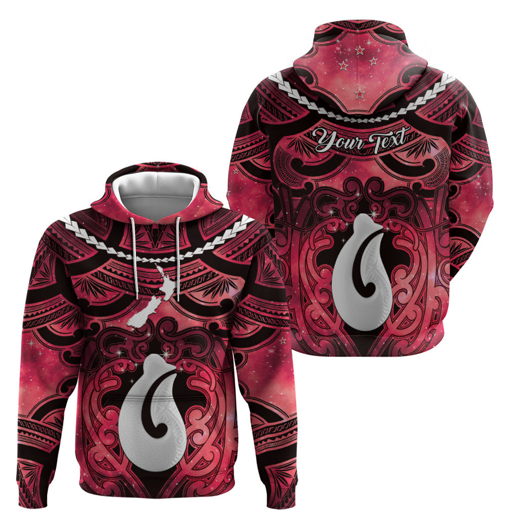 Personalised Maori Matariki Hei Matau Whero Hoodie Maori Kowhaiwhai Pattern Galaxy LT01 - Polynesian Pride