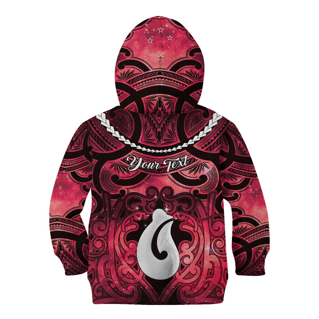 Personalised Maori Matariki Hei Matau Whero Kid Hoodie Maori Kowhaiwhai Pattern Galaxy LT01 - Polynesian Pride