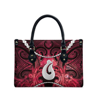Maori Matariki Hei Matau Whero Leather Bag Maori Kowhaiwhai Pattern Galaxy LT01 - Polynesian Pride