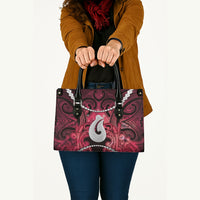 Maori Matariki Hei Matau Whero Leather Bag Maori Kowhaiwhai Pattern Galaxy LT01 - Polynesian Pride