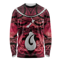 Personalised Maori Matariki Hei Matau Whero Long Sleeve Shirt Maori Kowhaiwhai Pattern Galaxy